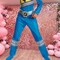 Boy’s Dino Charge Blue Ranger Costume Power Rangers Blue Outfit with Mask & Belt